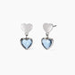 Orecchini Cuore con Glass Azzurro 261489