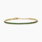 Bracciale Mini Tennis Dorato con Smeraldi Verdi 533573