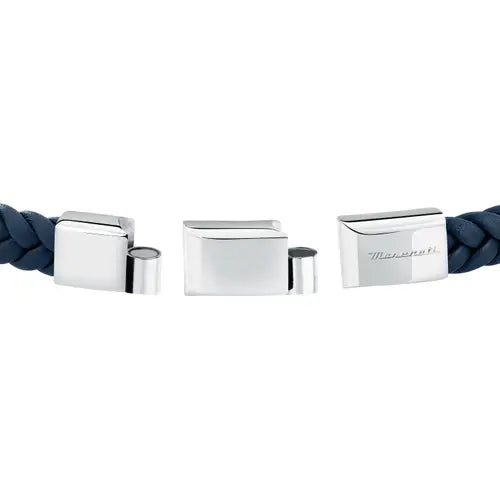 Bracciale Uomo Recycled Leather Acciaio e Blu JM4249IK01