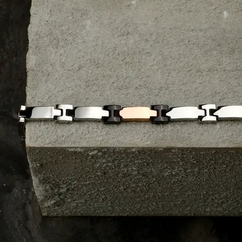 Bracciale Uomo Motown Acciaio, Nero e Rosato SALS102