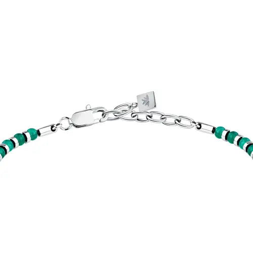 Bracciale Uomo con Pietre Agata Verde S1735