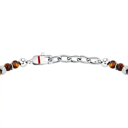 Bracciale Uomo Basic con Pietre Occhio di Tigre SZS108