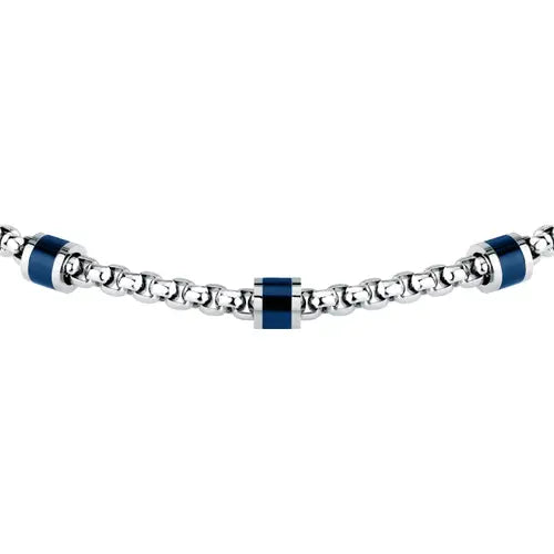 Bracciale Uomo Premium Acciaio e Blu SAVK07