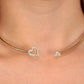 Collar Incontri Dorado con Corazones SAUQ01