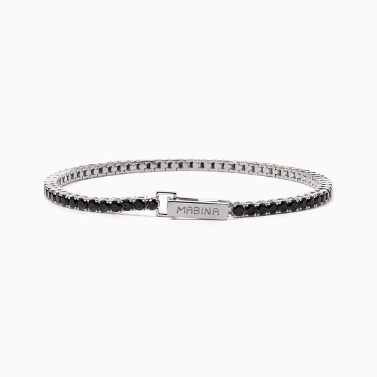 Bracciale Tennis Club in Argento con Zirconi Neri 533744