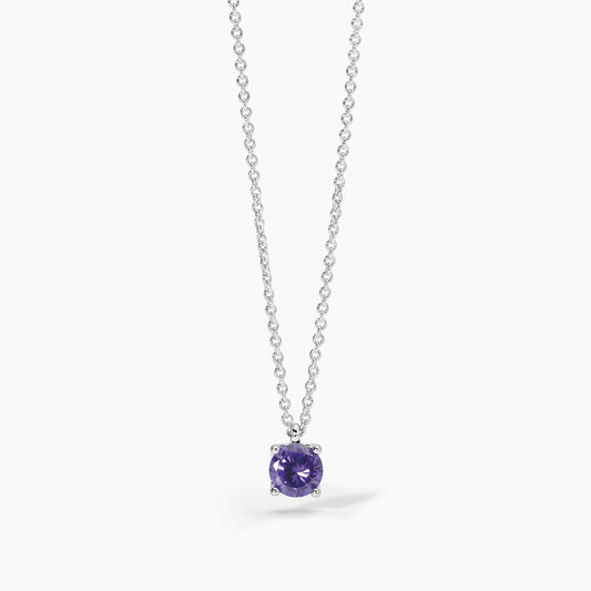 Girocollo Shiny in Argento con Zircone Viola 553673