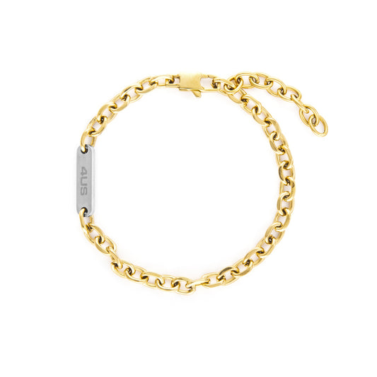 Bracciale Uomo 4US Dorato con Targhetta 4UBR6146