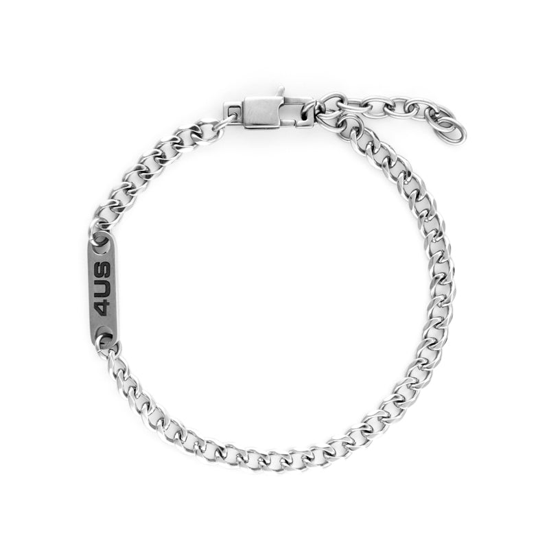 Bracciale Uomo 4US in Acciaio con Targhetta 4UBR6140