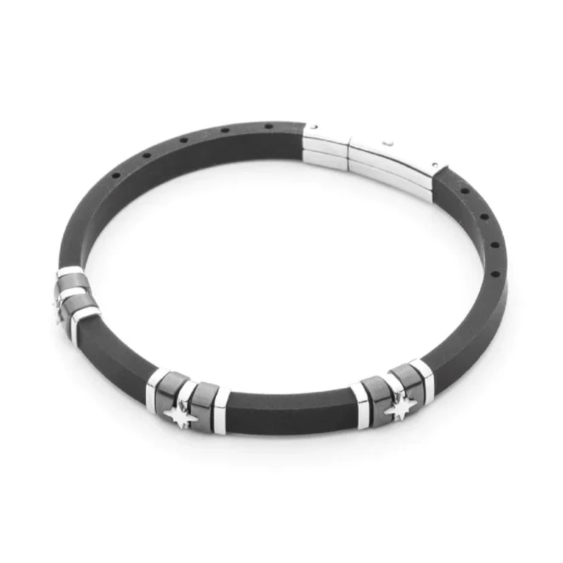 Bracciale Uomo 4US in Gomma Nera 4UBR5037