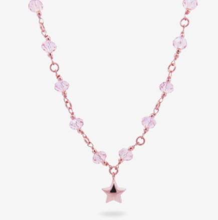 Collana Rosata con Stella e Cristalli Rosa GR-015 M4