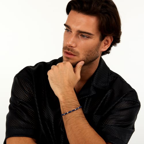 Bracciale Uomo Pietre Acciaio con Pietre Blu S1736