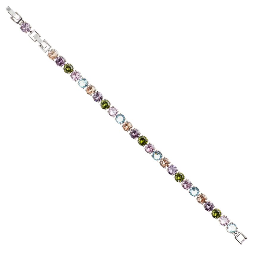 Bracciale Rodiato con Cubic Zirconia Colorata 500869B