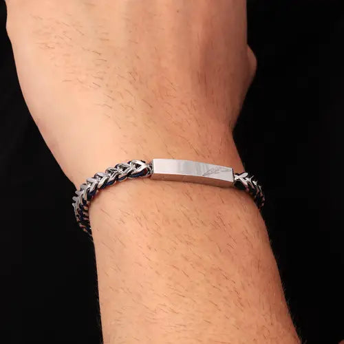 Bracciale Uomo Bandy Acciaio e Blu SZV73