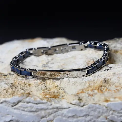 Bracciale Uomo Ceramic Acciaio e Blu SAFR37