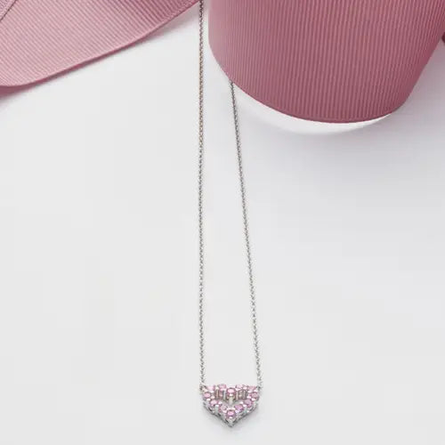 Collana Tesori con Pietre Rosa a Cuore SAIW181