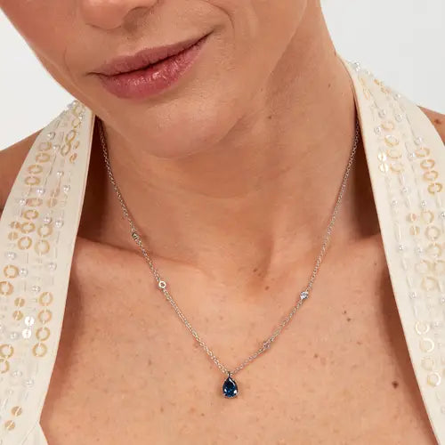 Collana Tesori con Pietra Blu a Goccia SAIW191