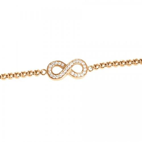 Bracciale Rosato con Infinito e Cristalli CE/BR08