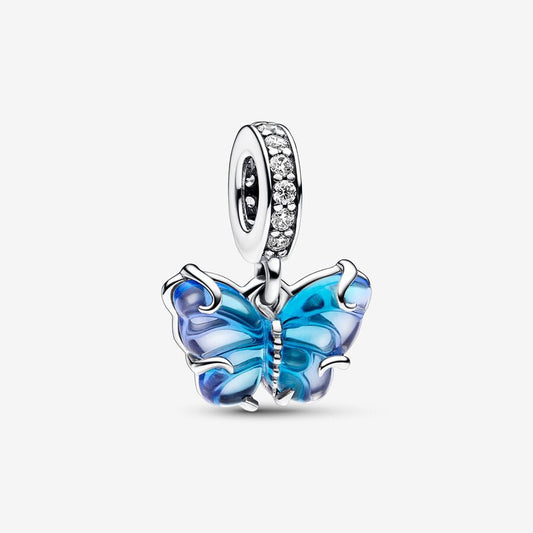 Dije colgante de mariposa de cristal de Murano azul 792698C01