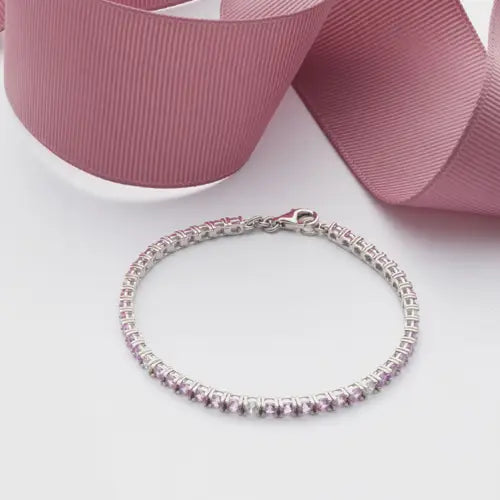 Bracciale Tesori Tennis con Zirconi Rosa SAIW183