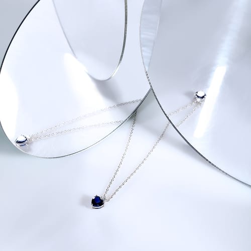 Collana Tesori con Pietra Blu a Cuore SAIW159