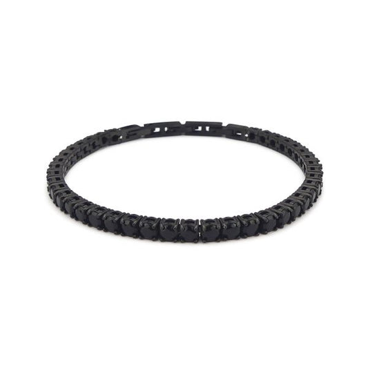 Bracciale Uomo Tennis Nero con Zirconi Neri ABR652N