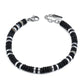 Bracciale Uomo con Agata Nera e Ematite Rodio ABR681N