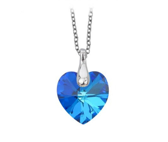 Collana con Cuore Bermuda Blu AG/GR23