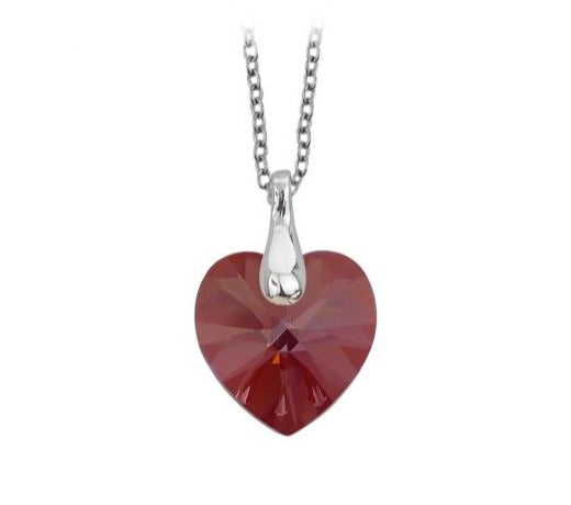 Collana con Cuore Red Magma AG/GR25