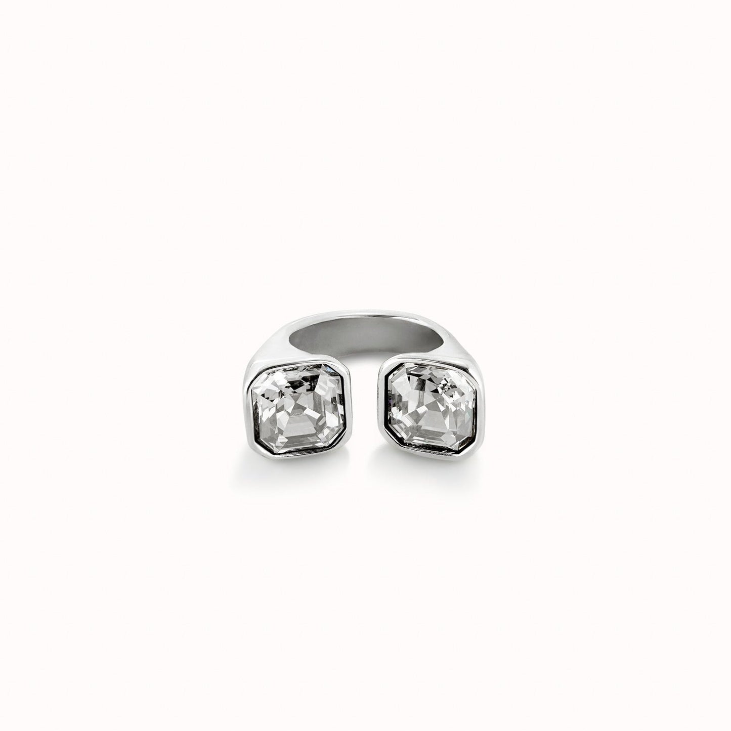 Anello Argentato Sterling con Cristallo Bianco ANI0821BLNMTL