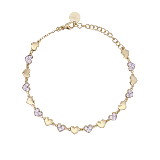 Bracciale con Cuori Alternati BRZ-018 MUL CUO AU