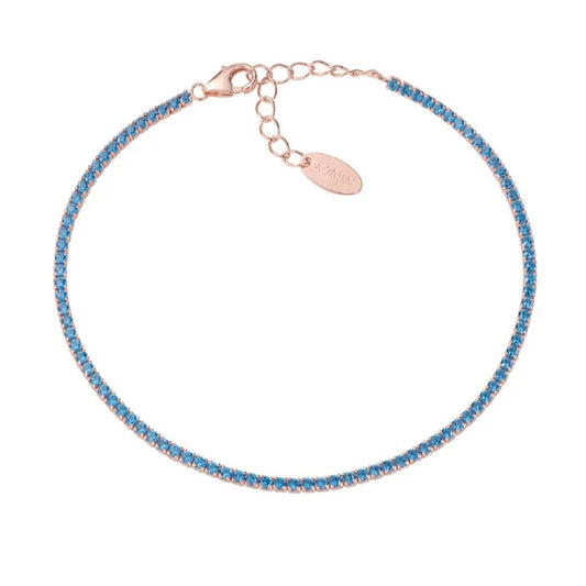 Bracciale Tennis Rosato con Zirconi Acquamarina BT1RAC17