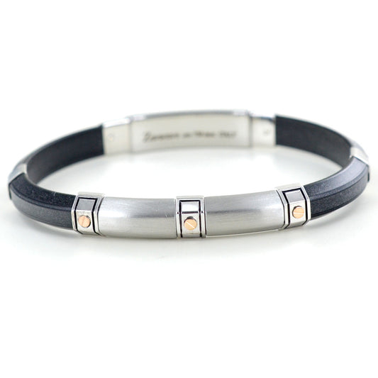 Bracciale Uomo Robertinox Acciaio e Caucciù Nero EXB302R-N