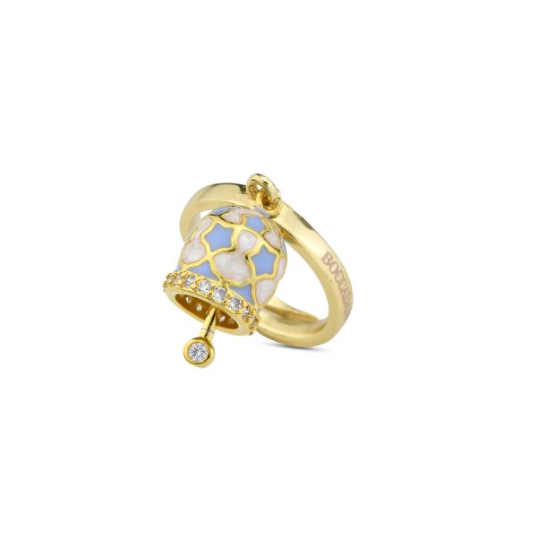 Anello Dorato con Campanella Portafortuna Azzurra CL/AN05