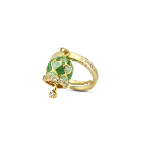 Anello Dorato con Campanella Portafortuna Verde CL/AN06