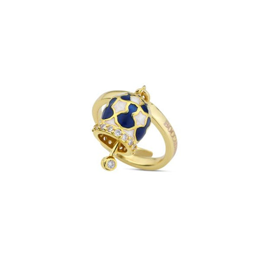 Anello Dorato con Campanella Portafortuna Blu CL/AN07