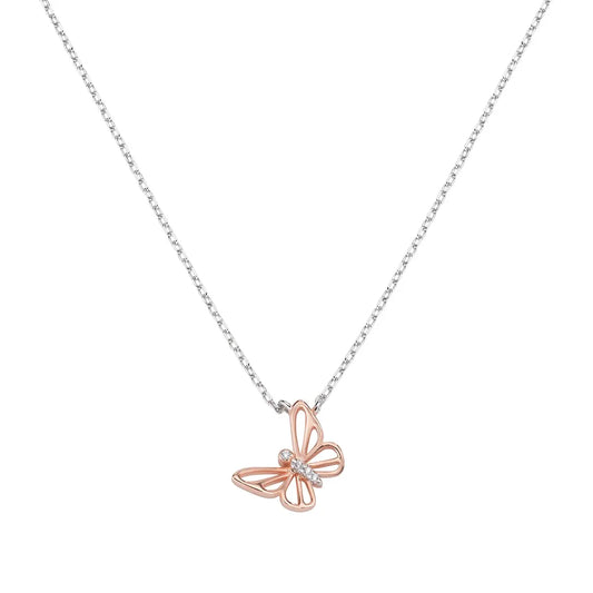 Collana Farfalla Rosè con Zirconi CLBUBRBZ