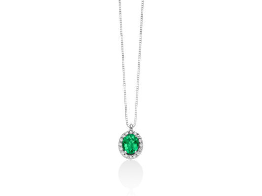 Collier Gemme Preziose con Diamanti e Smeraldo CLD4094