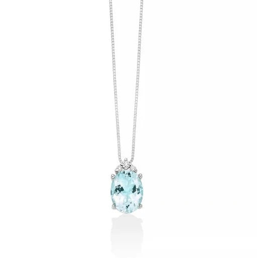 Collier con Acquamarina e Diamanti CLD4725