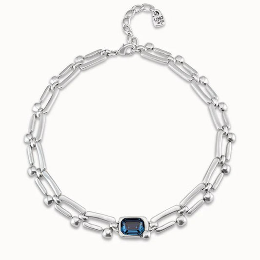 Collar Curioso con Cristal Azul COL1822AZUMTL0U