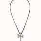 Collana Lunga di Cuoio con Libellula Centrale Sterling COL1962MARMTL0U