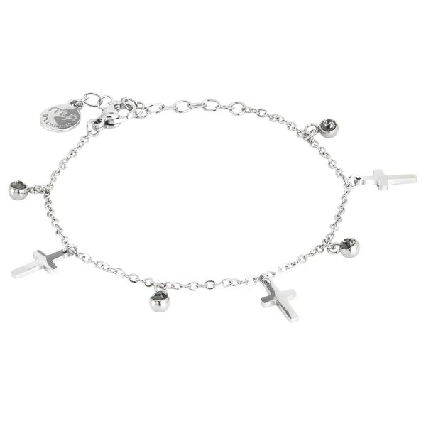 Bracciale con Cristalli Black Diamond e Croci FL/BR02