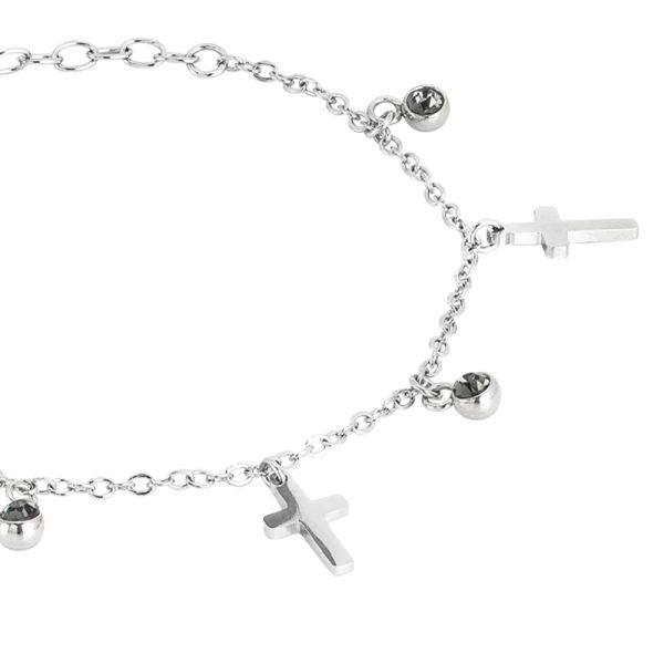 Bracciale con Cristalli Black Diamond e Croci FL/BR02