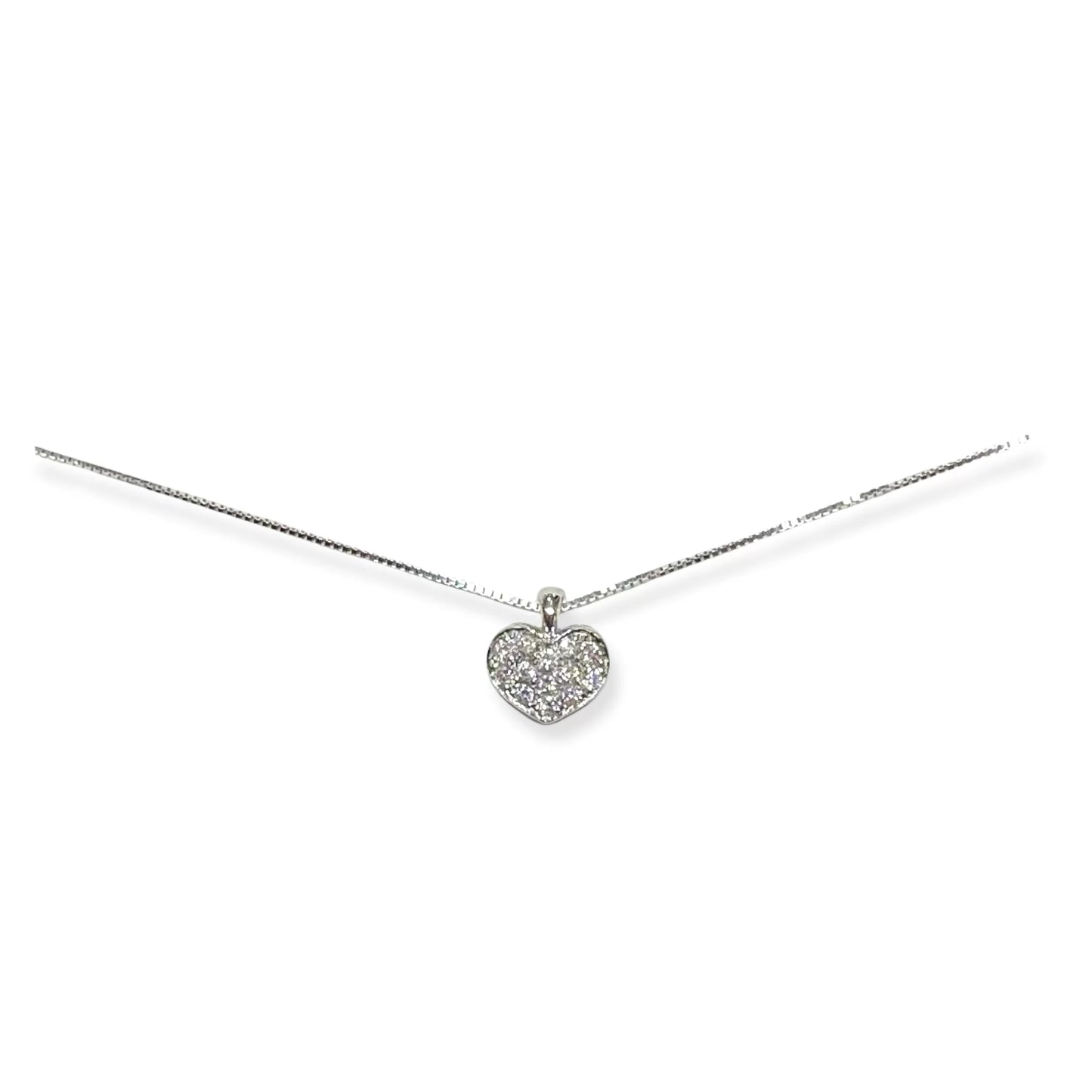 Collana con Pavé di Diamanti a Forma Cuore 0,08ct PAVETT2