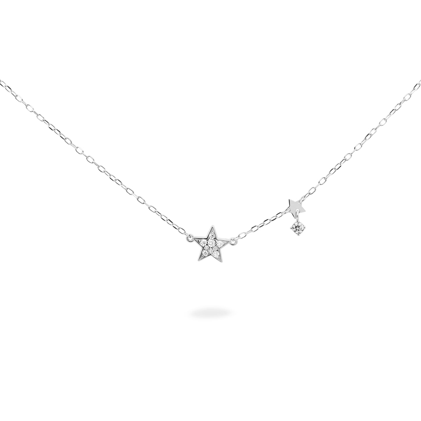 Collana con Stella e Zirconi Bianchi GRZ-018 M1 STE RH