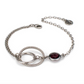 Pulsera Doble Circulo y Piedra Lateral XB1007