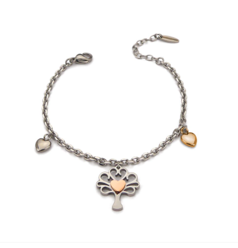 Pulsera con Árbol de la Vida y Corazones PF/BR74