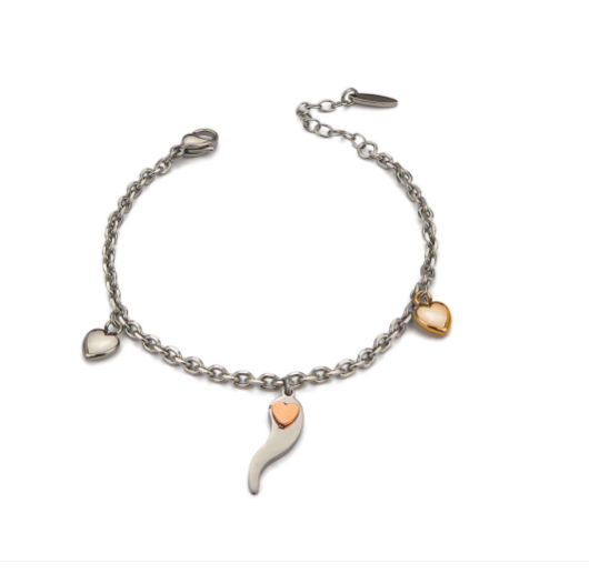 Pulsera con Cuernos de la Suerte y Corazones PF/BR76