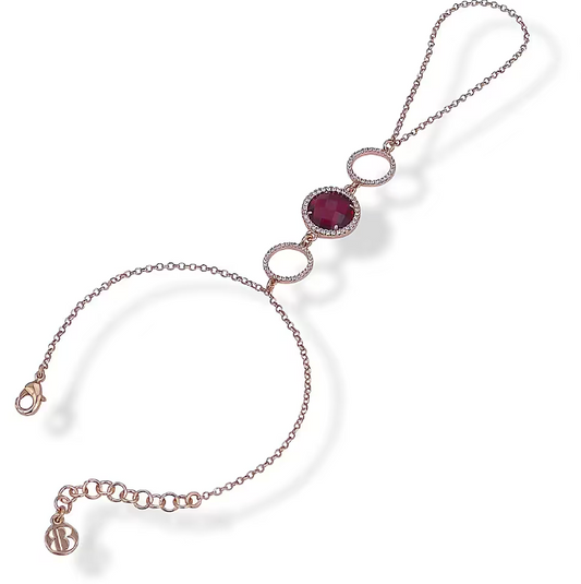 Bracciale Sharada Rosato con Cristallo Rosso Tormalina XBC009RG