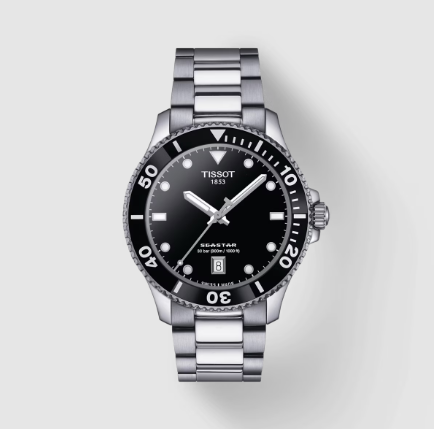 Reloj Hombre Seastar 40mm Acero y Negro T1204101105100