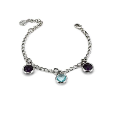 Bracciale con Cristallo Acquamarina e Ametista XBR994P